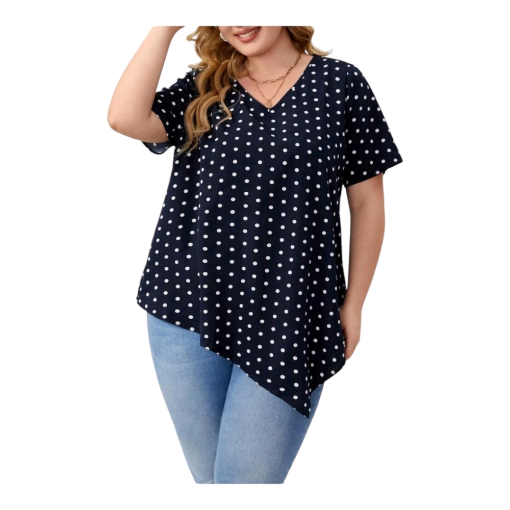 SHEIN VCAY Plus Geo Print Puff Sleeve Blouse 3X